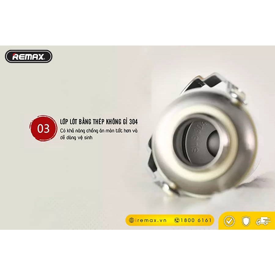 Bình thủy đựng nước giữ nhiệt Remax CUP82, phong cách cỗ điển, Chất liệu cao cấp, An toàn không độc hại. Bảo hành 6 th