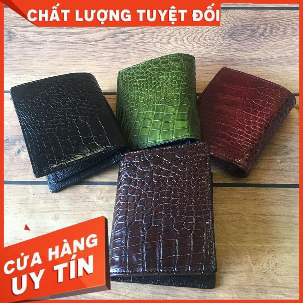 [ Da Cao Cấp 100% ] Ví Nam Da Cá Sấu Ví Đứng VS02