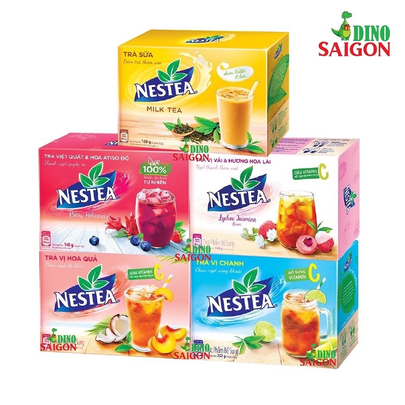 Trà NESTEA Các Vị Hoa Quả, Chanh, Việt Quất &amp; Hoa Atiso Đỏ, Vải &amp; Hương Hoa Lài và Trà Sữa