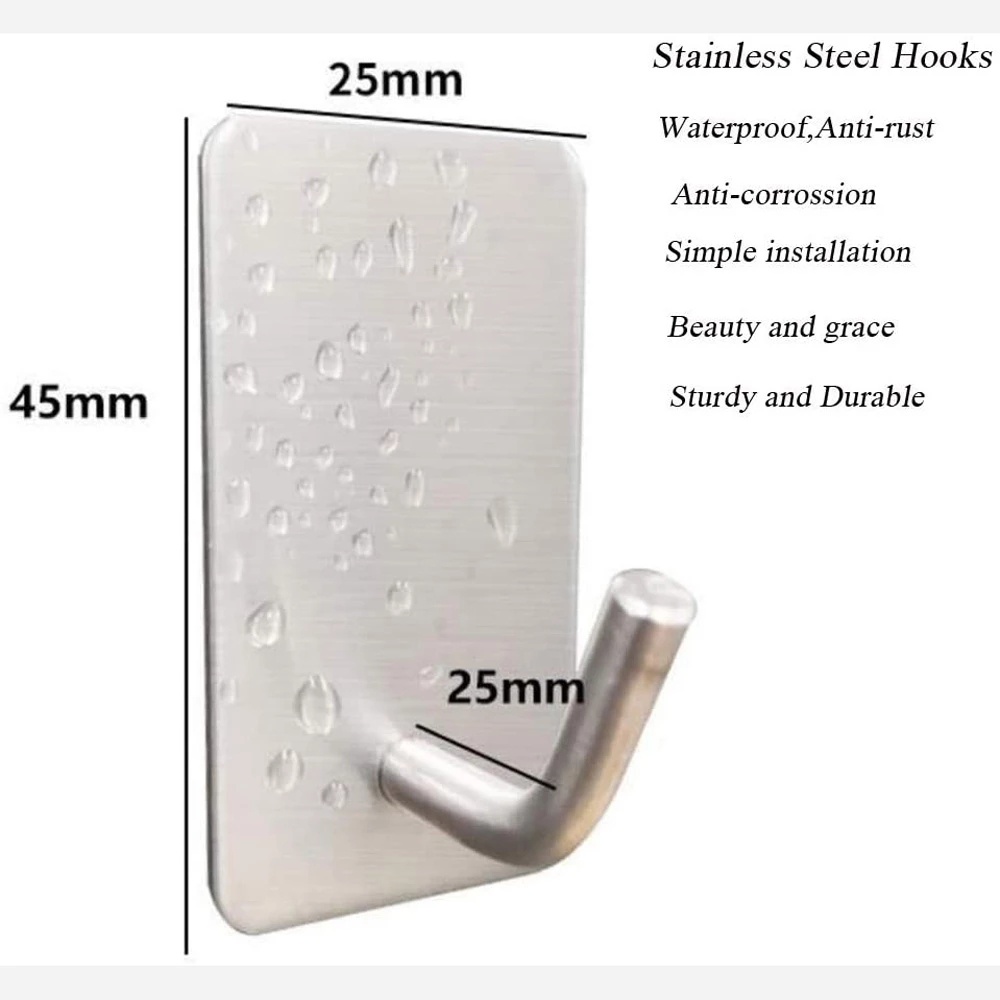 1/ 4 móc dán tường bằng thép không gỉ treo đồ dùng tiện lợi cho phòng tắm