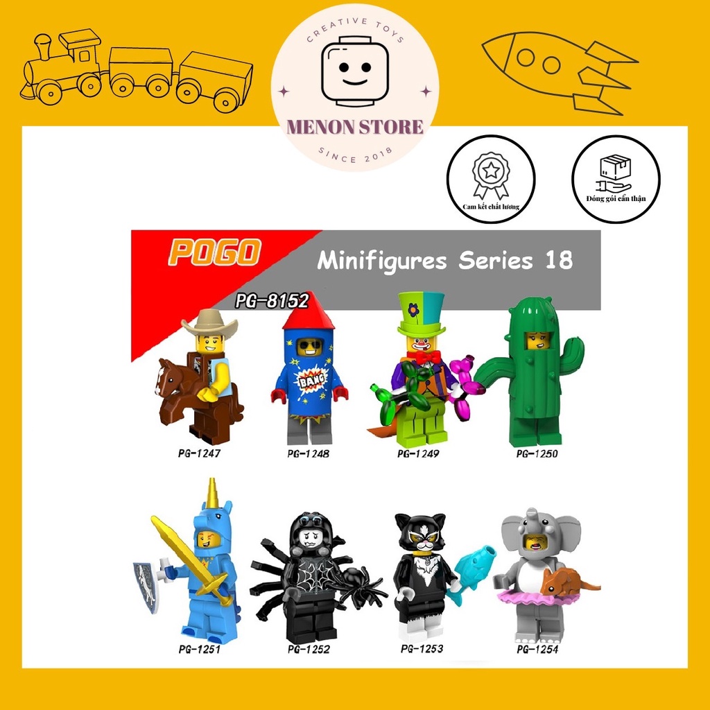 Pogo Minifigure Pg-8152 Các nhân vật seri 18 - Đồ chơi lắp ráp xếp hình thông minh