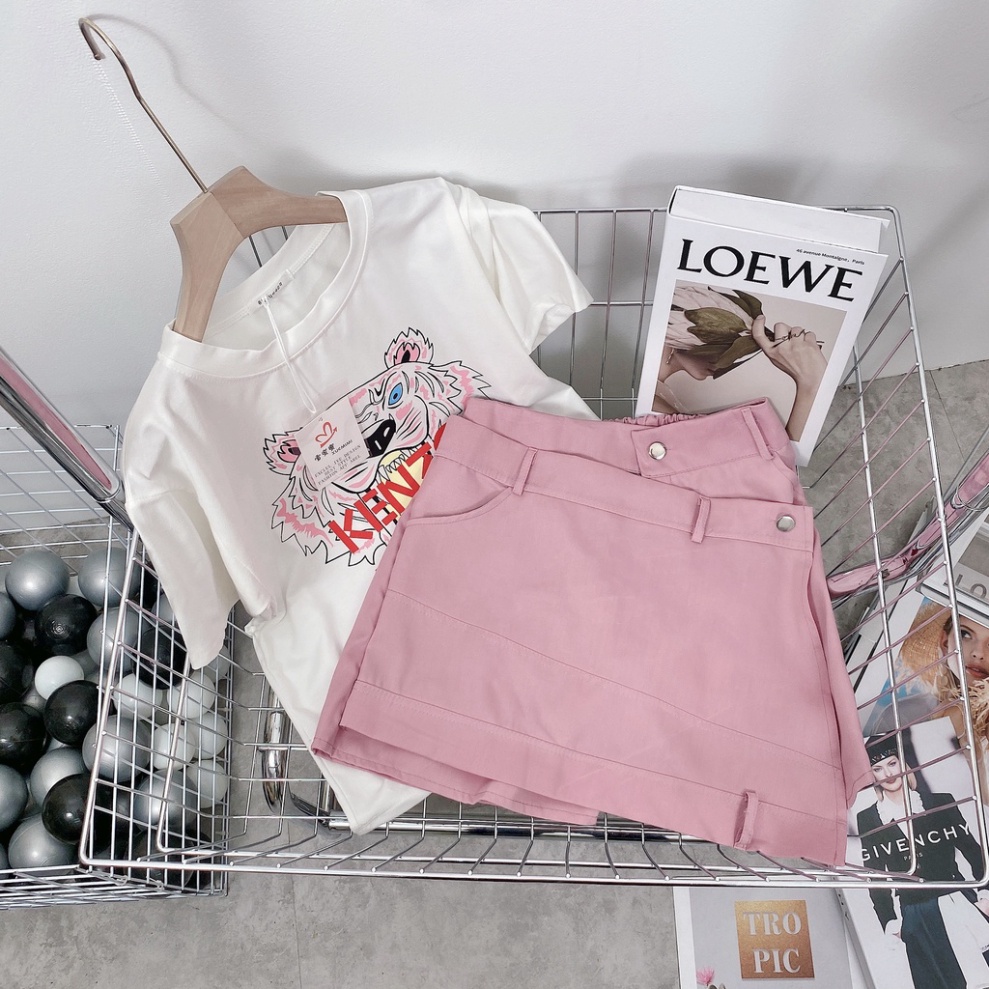 Set chân váy thêu hổ 7 màu hồng năng động cá tính LT160 0222