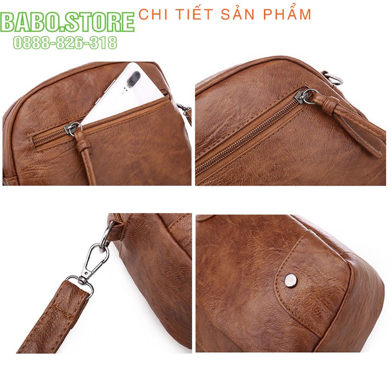 Túi xách nữ thời trang đựng điện thoại mini, túi đeo chéo nữ chống nước chất da pu phong cách hàn quốc Babo.store