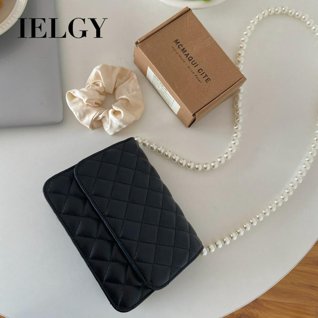 Túi đeo vai IELGY dây đeo phối ngọc trai lớn cho nữ