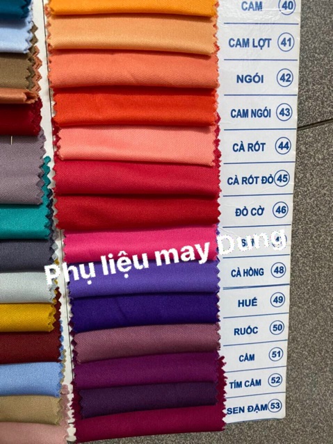 Vải lót silk thun khổ 1m6: bảng màu 2 : giá 1 mét