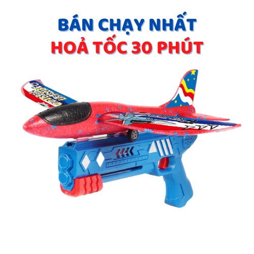Súng Bắn Máy Bay Đồ Chơi Trẻ Em BUBUKIDS Xốp Cứng Chắc Chắn Tầm Bay Lượn Xa Mô Hình Trẻ Em