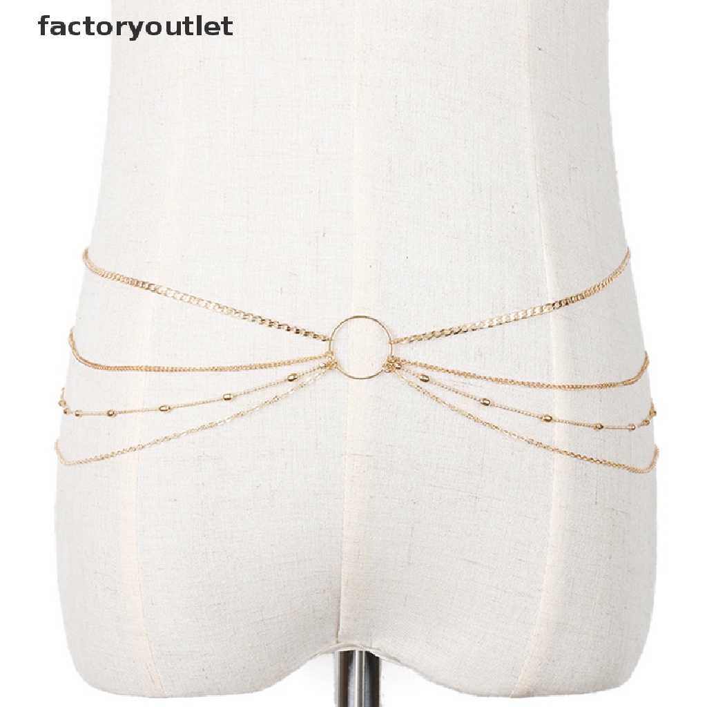 Factoryoutlet Women Belly Body Chains Bohemian Multilayers Gold Color Waist Chain Body Jewelry QWD