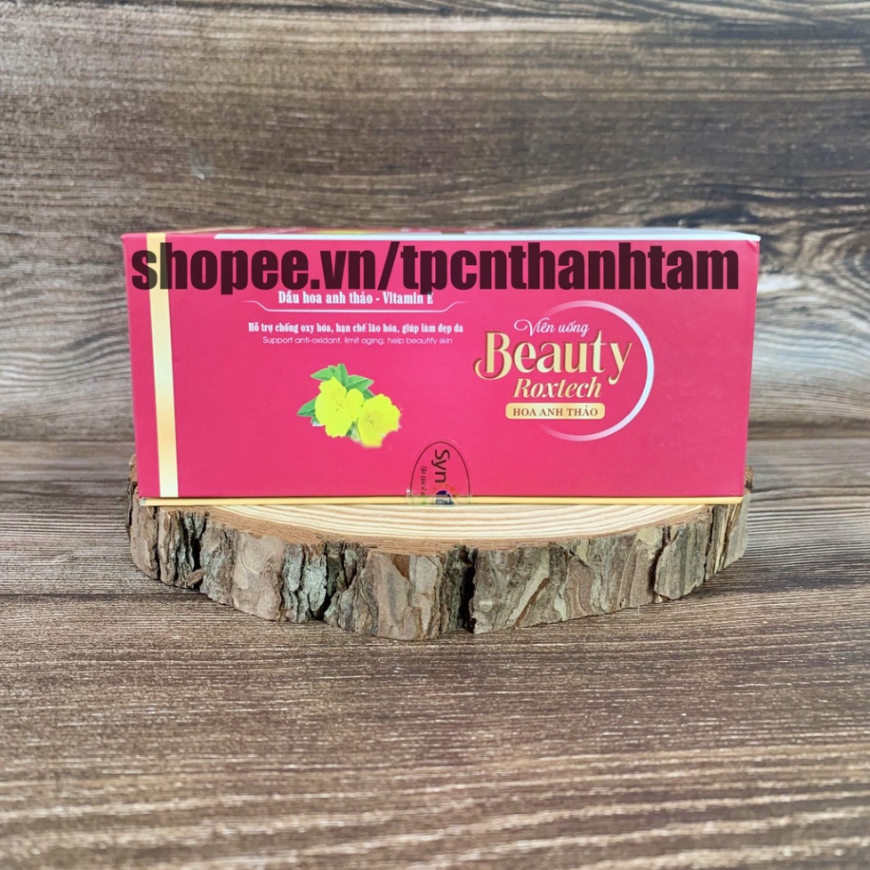 Viên uống đẹp da Tinh Dầu Hoa Anh Thảo bổ sung vitamin e,  giúp trắng da, sáng da - Hộp 60 viên ( Dùng 2 tháng )
