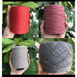Lumi TC07 TC10 Sợi Cotton 100% Chập Sẵn 0.8mm Đan Móc Váy Áo Hè Thu