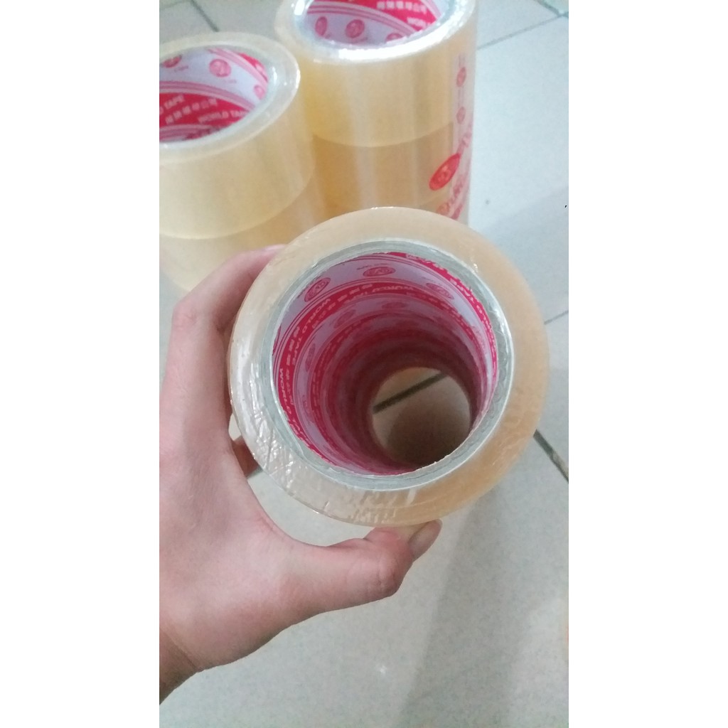 Lốc 6 cuộn BĂNG KEO/BĂNG DÍNH TRONG dán thùng 100Y - dính tốt