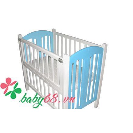 Giường cũi XĐ màu trắng xanh 110 x 70 x 90 cm