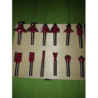 mũi phay gỗ cốt 6.3mm bộ 12 cái