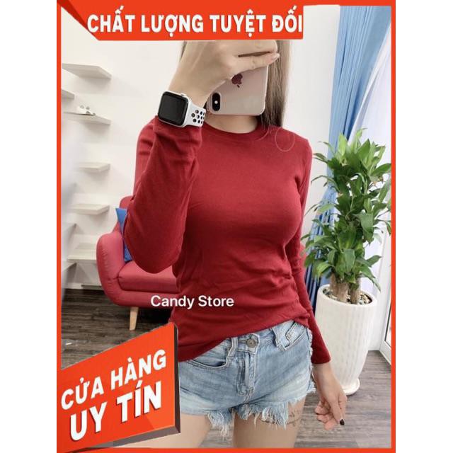 Áo tay dài trơn vải xịn- dày dặn- hình chụp thật của shop khách yên tâm mua