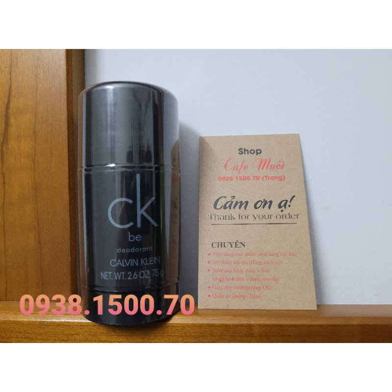 SÁP LĂN KHỬ MÙI  HƯƠNG NƯỚC HOA CHO NAM CALVIN KLEIN CK BE 75G