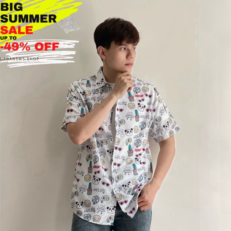 (SALE OFF) Áo Sơ Mi Lụa Mềm Mịn, In 3D, Form Rộng, Unisex, Bắt Trending Cho Các Bạn Trẻ