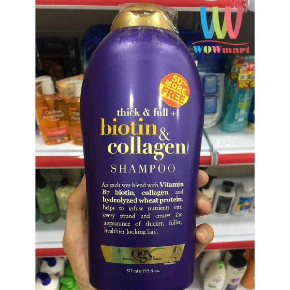 BIOTIN COLLAGEN 💕𝑭𝒓𝒆𝒆𝒔𝒉𝒊𝒑💕 Bộ gội xả Biotin Collagen Dưỡng Dày Tóc OGX Thick & Full