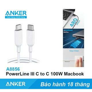 Cáp ANKER PowerLine 3 Usb-C to Usb-C  Sạc cho Laptop Macbook  100W ( 20V-5A) - Mã A8856