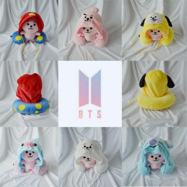 Gối ngủ BT21 dùng đi xe