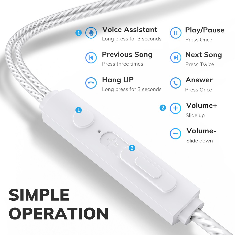 Tai Nghe Nhét Tai topk f20 Có Micro Và Nút Điều Khiển Âm Lượng Cho samsung huaweiearphones