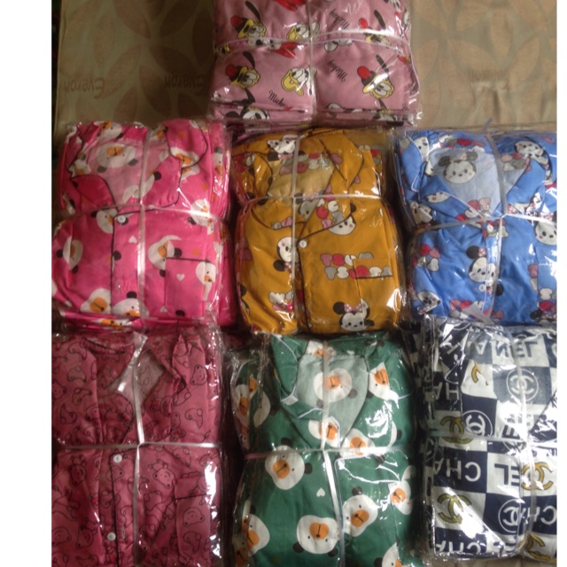 Bộ pijama áo cộc quần dài dành cho người từ 42 đến 55kg chọn màu ngẫu nhiên