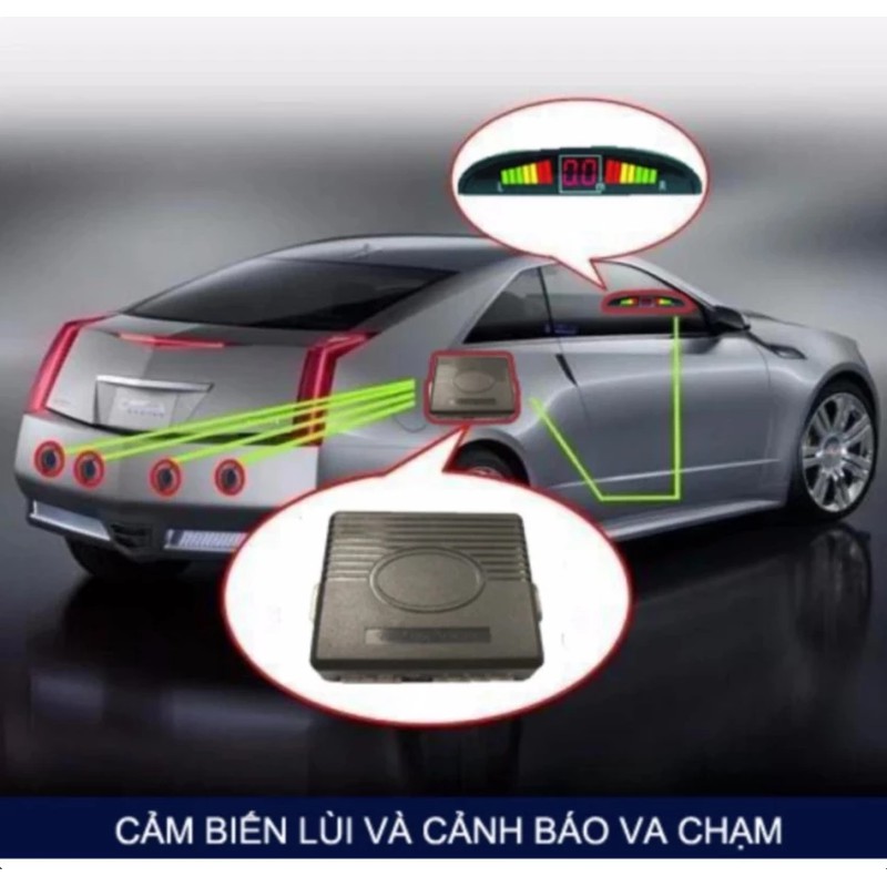 Bộ cảm biến lùi và cảnh báo va chạm xe hơi Parking sensor 4 mắt...Giá sock !!!