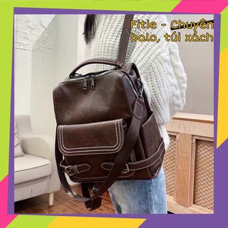 BALO THỜI TRANG NỮ BALO ĐI HỌC HỘP VUÔNG VINTAGE DA PU ULZZANG BLN55H183