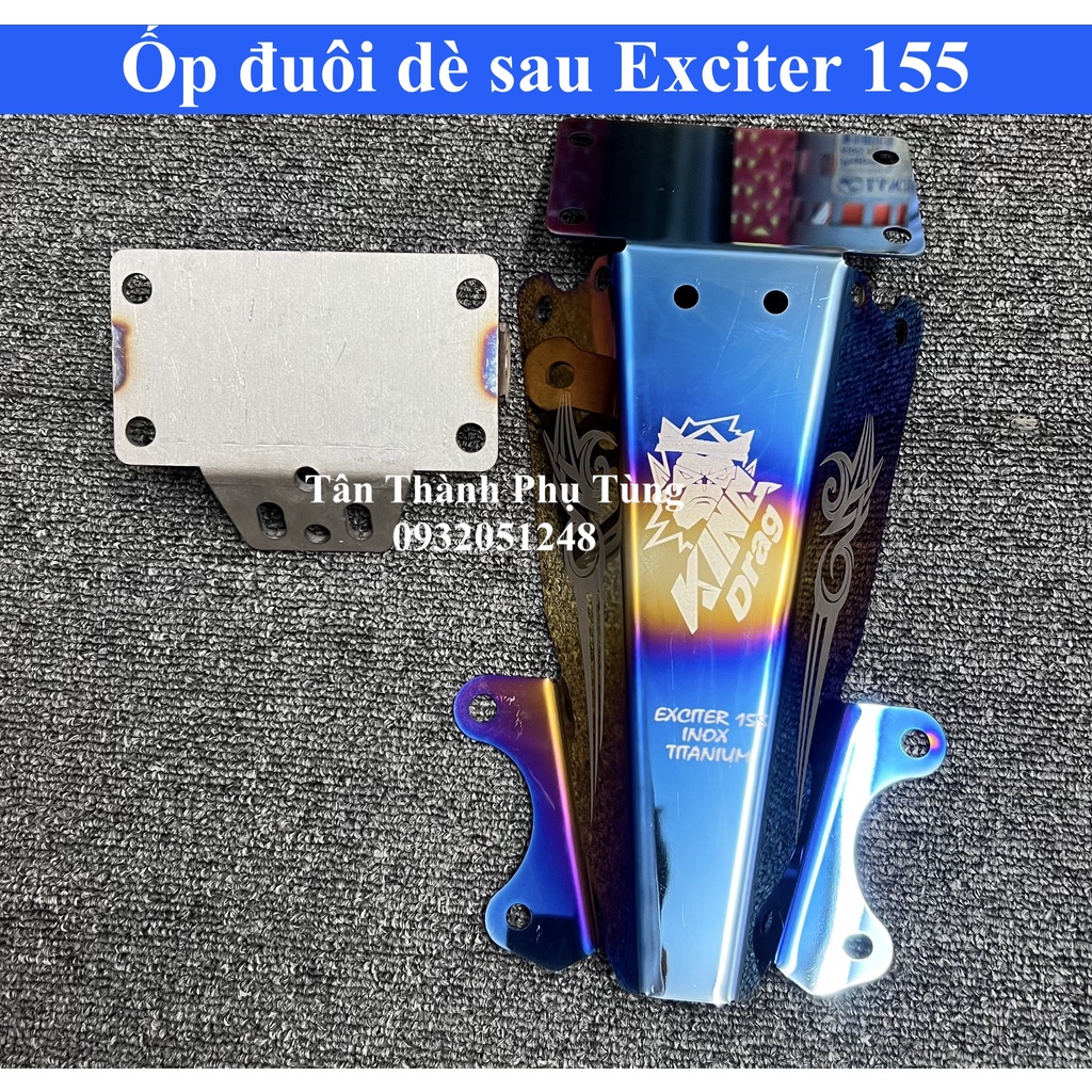 Ốp đuôi dè sau Exciter 155 King Drag Màu xanh titan kèm bass