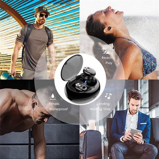 V5 Bluetooth 5.0 EDR Bluetooth Headset, 2PCS Wireless Earbud Mini True Bluetooth