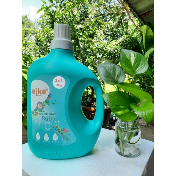 Nước giặt xả đồ áo Aiko 3 lít hương cỏ lá