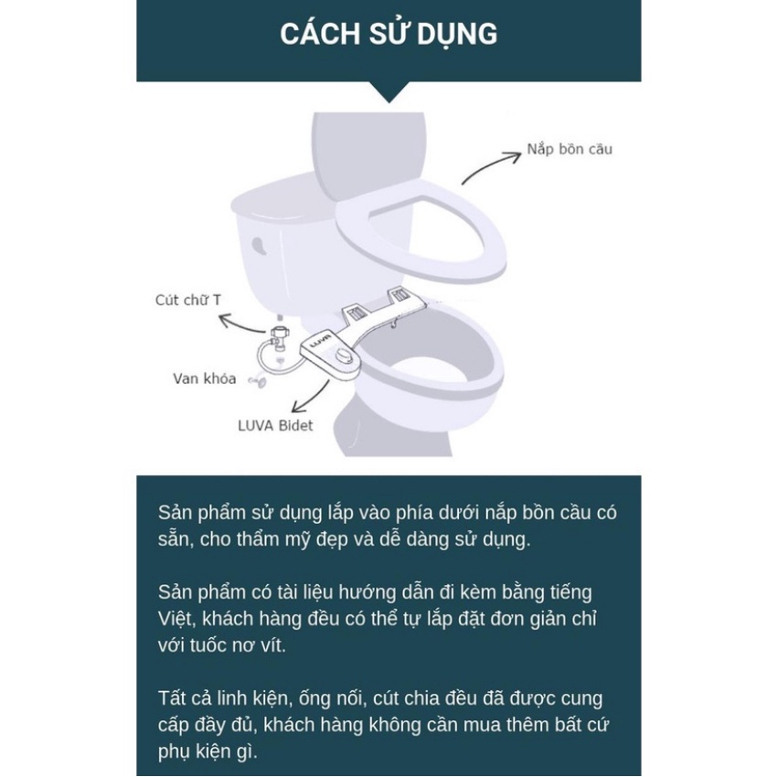 Vòi rửa vệ sinh thông minh Luva Bidet LB 201( 2 vòi rửa)