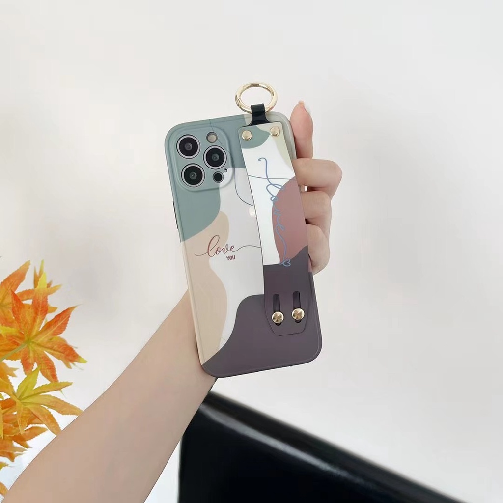 Ốp Điện Thoại Dẻo Họa Tiết Hoa Xinh Xắn Kèm Vòng Đeo Tay Cho Iphone 12 pro max 11 pro max xs max xr x