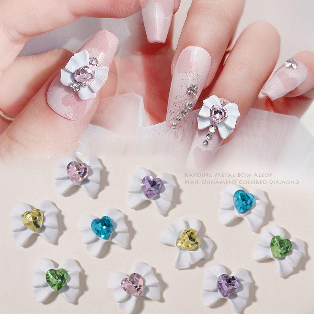 Set 2 Phụ Kiện Trang Trí Móng Tay Hình Nơ Xinh Xắn