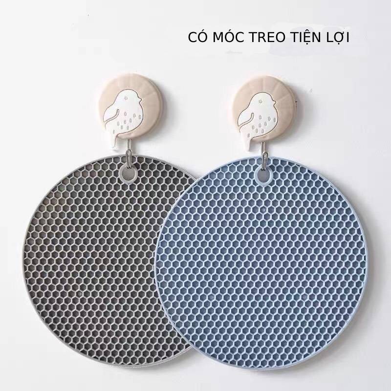 Đế Lót Nồi Silicon Chống Trượt Hình Tổ Ong Độc Đáo