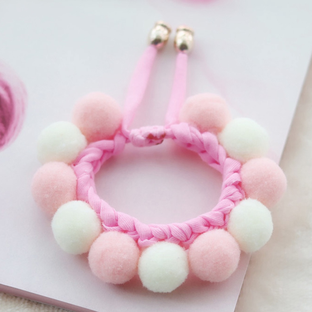 Vòng Đeo Cổ Bằng Cotton Đính Bóng Lông Dành Cho Thú Cưng