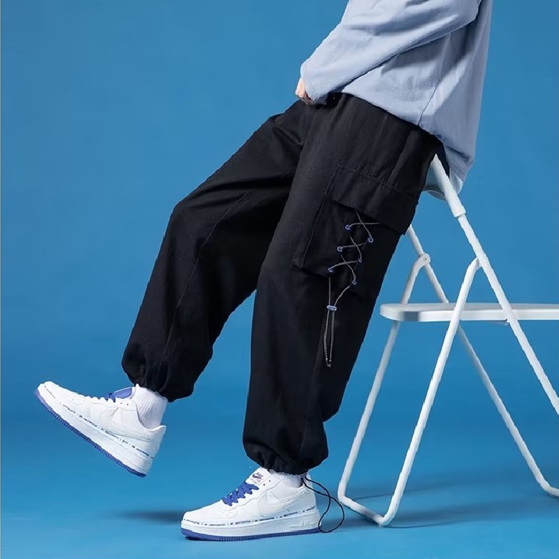 Quần Dài Dáng Rộng Nhiều Túi Phong Cách Hip Hop Đường Phố Hàn Quốc Cho Nam Giới Có size Lớn M-3XL