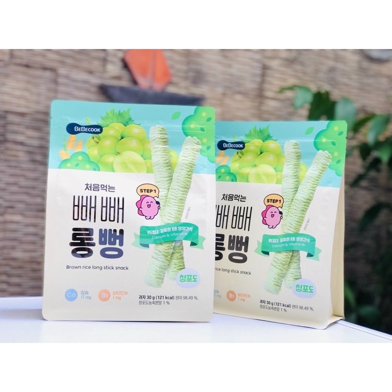 BÁNH GẠO LỨT HỮU CƠ THANH DÀI DẠNG QUE BEBECOOK HÀN QUỐC CHO BÉ