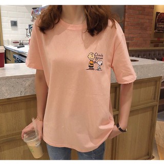 [RẺ VÔ ĐỊCH] Áo thun áo phông tay lỡ Unisex HS-92 CHARLIE BROWN free size <65Kg trẻ trung sành điệu
