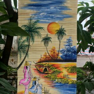 Tranh trên mành tre