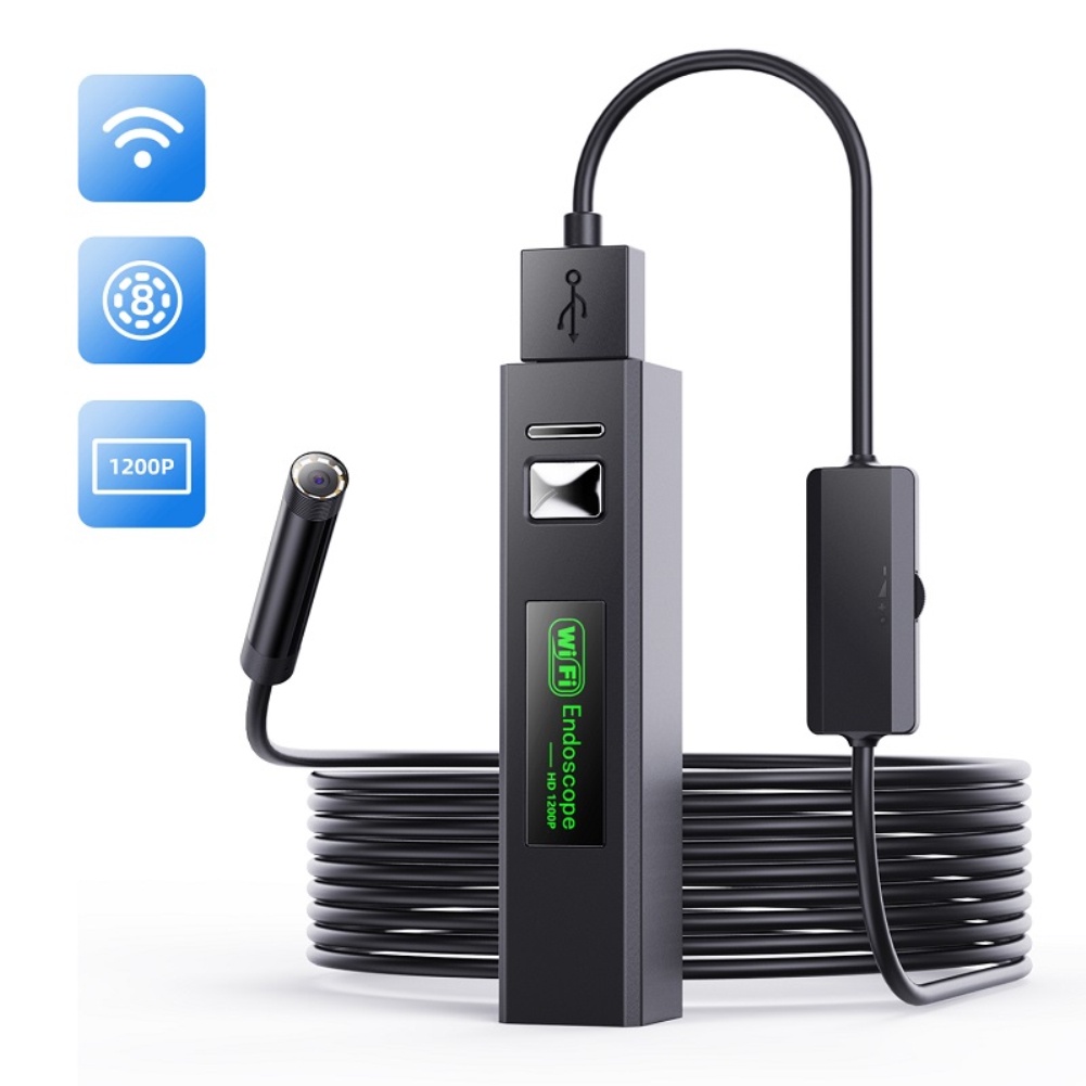 Camera Nội Soi WiFi F150 Camera Nội Soi Kiểm Tra Công Nghiệp 8MM 8LED 1200P 2.0MP Chống Nước IP67 Cho Thoại IPhone Android Tương Lai