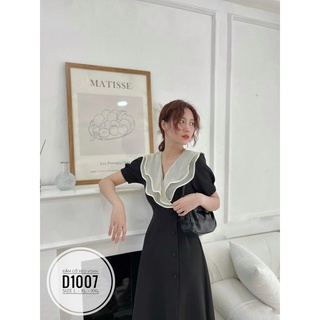 (60-90KG) MINSTORE Bigsize Đầm cổ bèo voan D1007