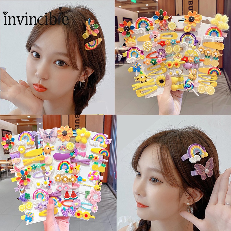 Bộ 14 Kẹp Tóc Nhiều Màu Sắc Đáng Yêu Cho Bé