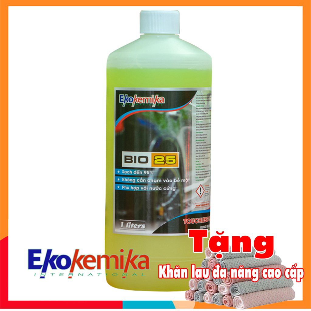 DUNG DỊCH RỬA XE KHÔNG CHẠM BIO 25-1L tặng 1 khăn lau đa năng