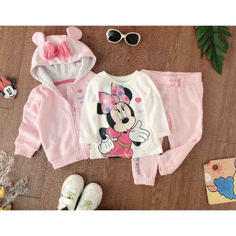 Bộ nỉ micky 3 món bé gái