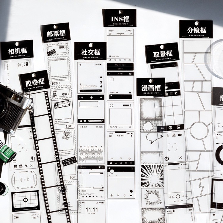 Bộ sticker trong suốt trang trí ảnh polaroid phong cách (ST23)