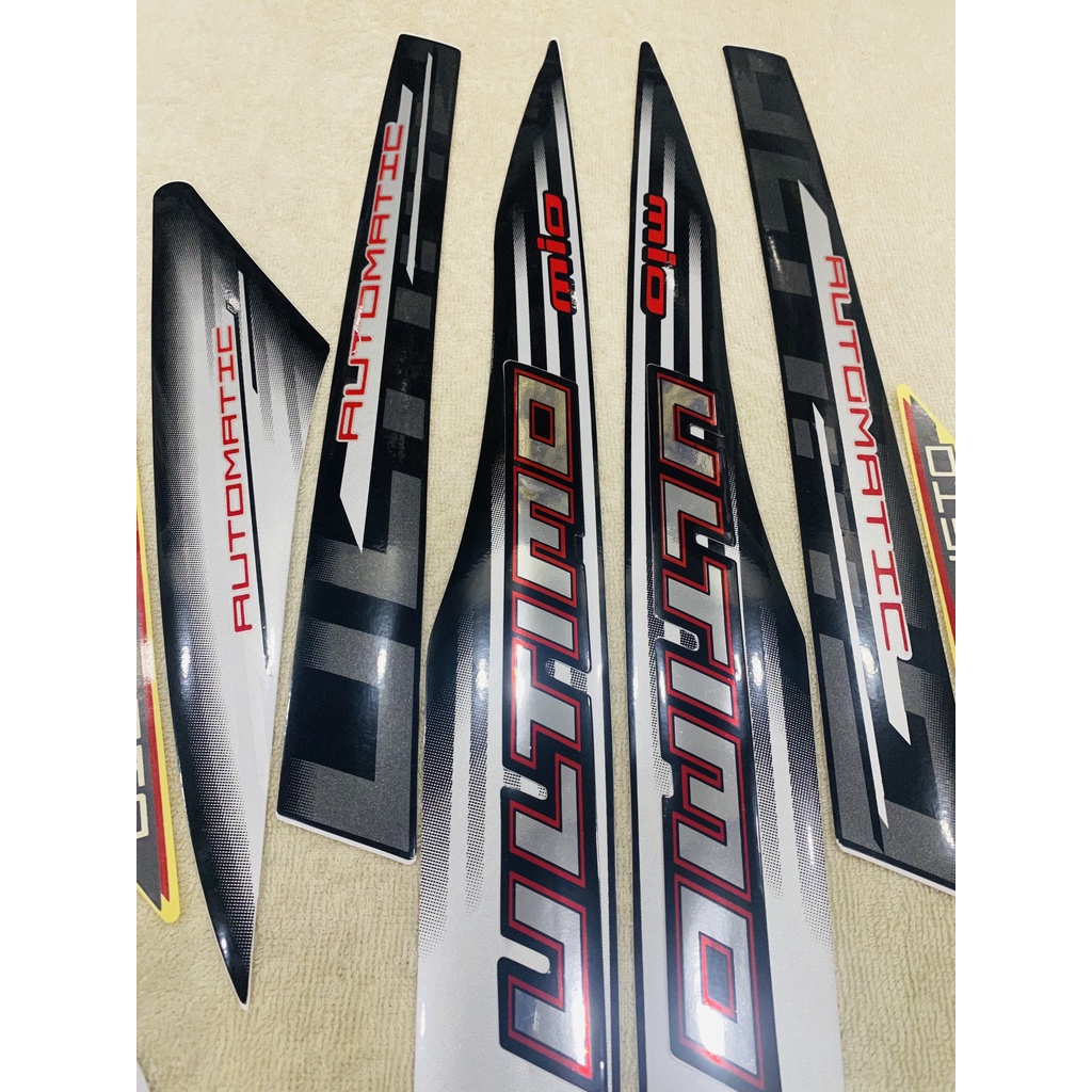 Bộ tem decal dán xe máy yamaha mio ultimo zin thái màu trắng đen siêu đẹp