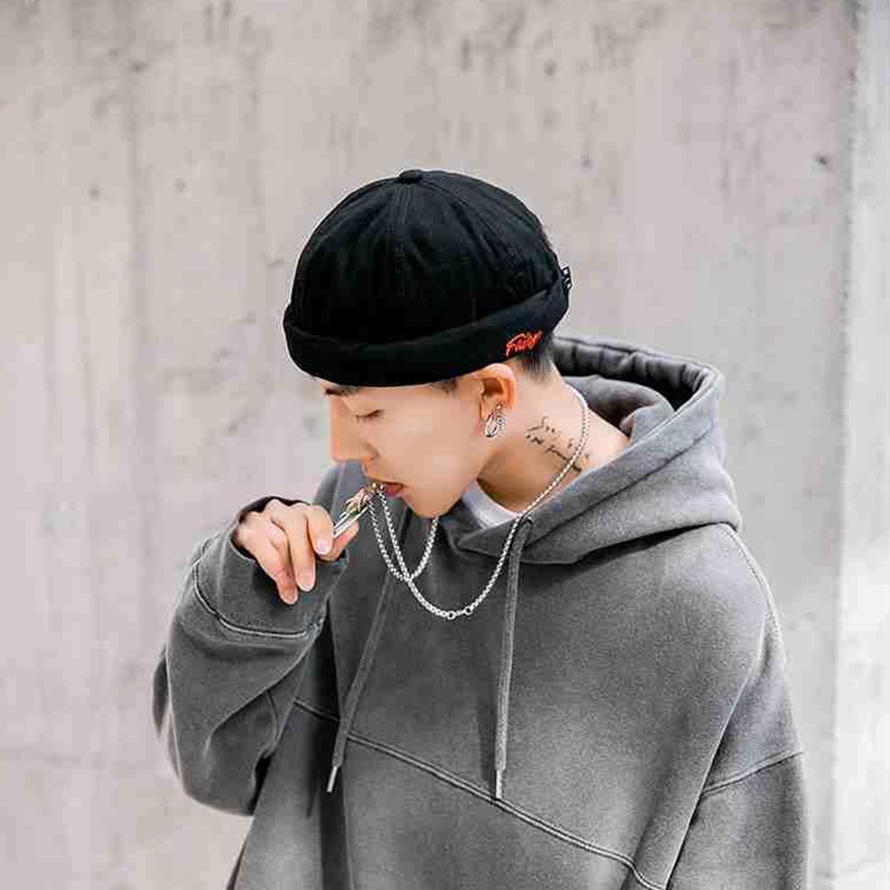 Mũ IELGY vải cotton không vành phong cách hiphop đường phố bốn mùa cho nam