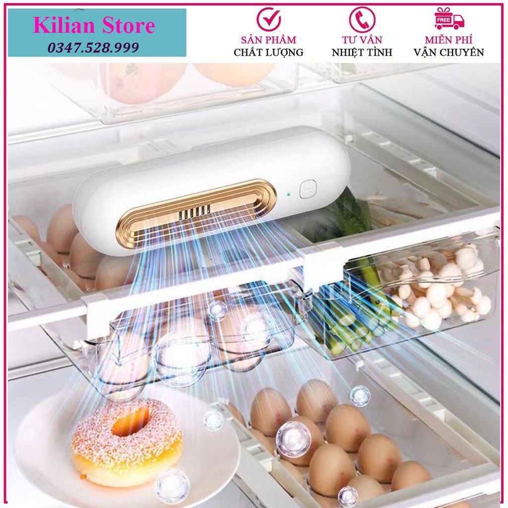 Máy khử mùi tủ lạnh, máy lọc không khí mini diệt khuẩn tủ lạnh tích hợp công nghệ Ozone tiên tiến