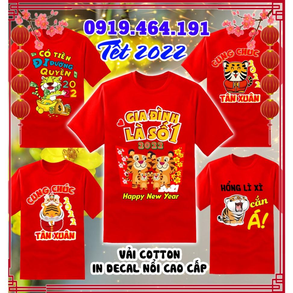 Áo thun TẾT 2022, áo thun tết gia đình , áo nhâm dần, vải cotton cao cấp, in cao cấp (độc quyền)-Có size trẻ em