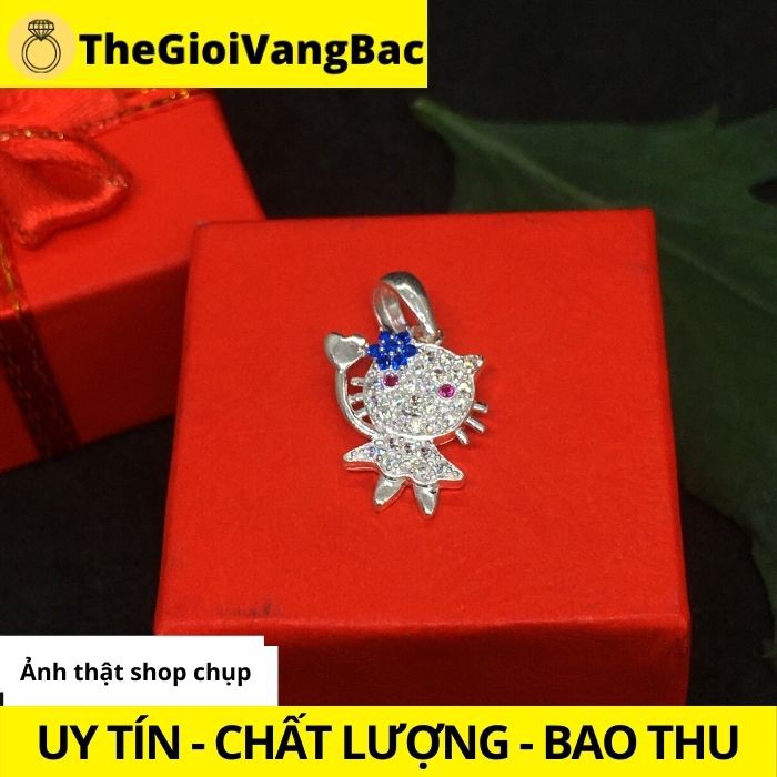 Mặt dây chuyền bạc hello kitty đính đá