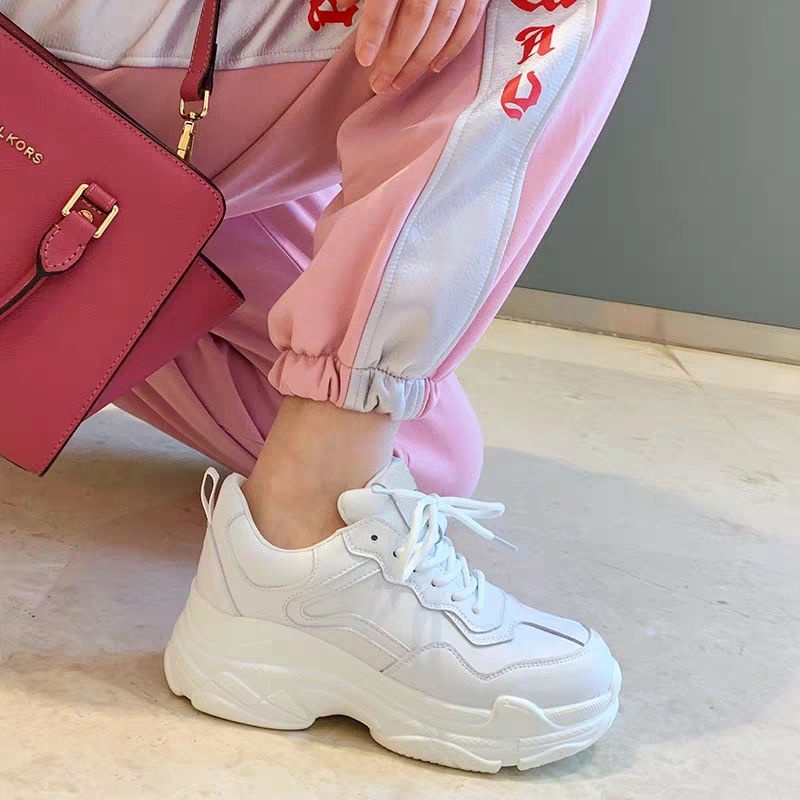 [SIÊU SALE] Giày sneaker nữ cao cấp SF-01 (đế cao Trắng)